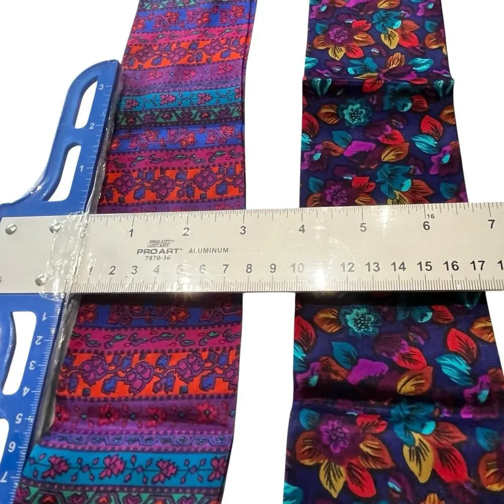 Vintage Liz Claiborne Silk Scarf Set of Two Made in Japan Retro Chic 70s 80s